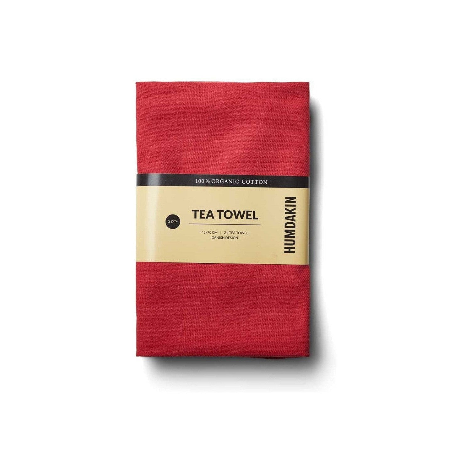 Humdakin Christmas Organic Tea Towel, Christmas Red