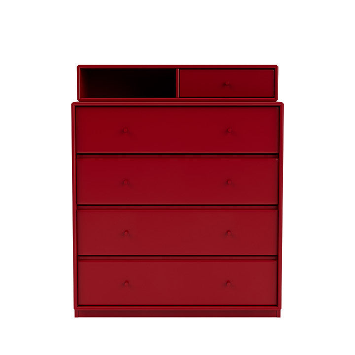 Montana Keep Chest Of Drawers With 3 Cm Plinth, Beetroot Red