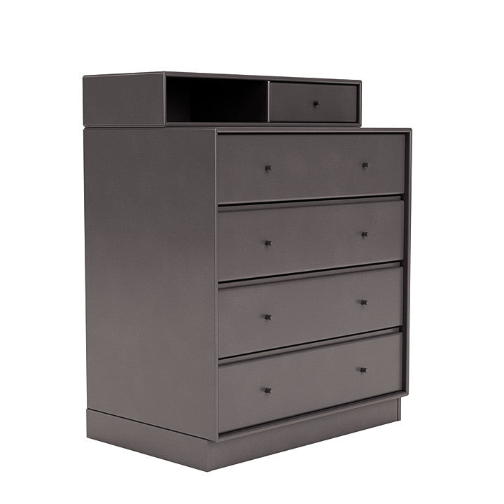 Montana Keep Chest Of Drawers With 7 Cm Plinth, Coffee Brown