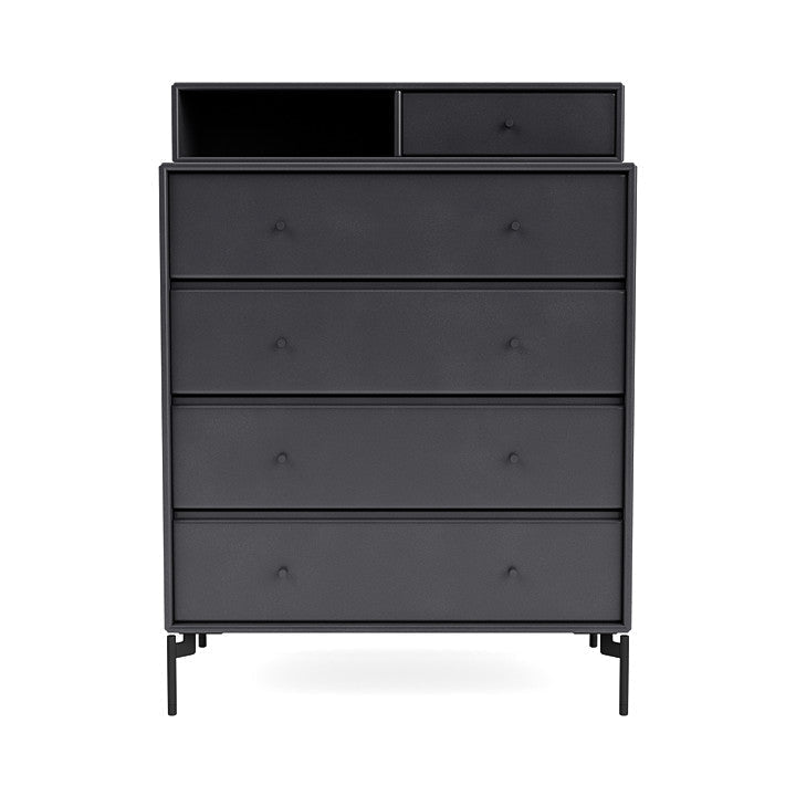Montana Keep Chest Of Drawers With Legs, Carbon Black/Black