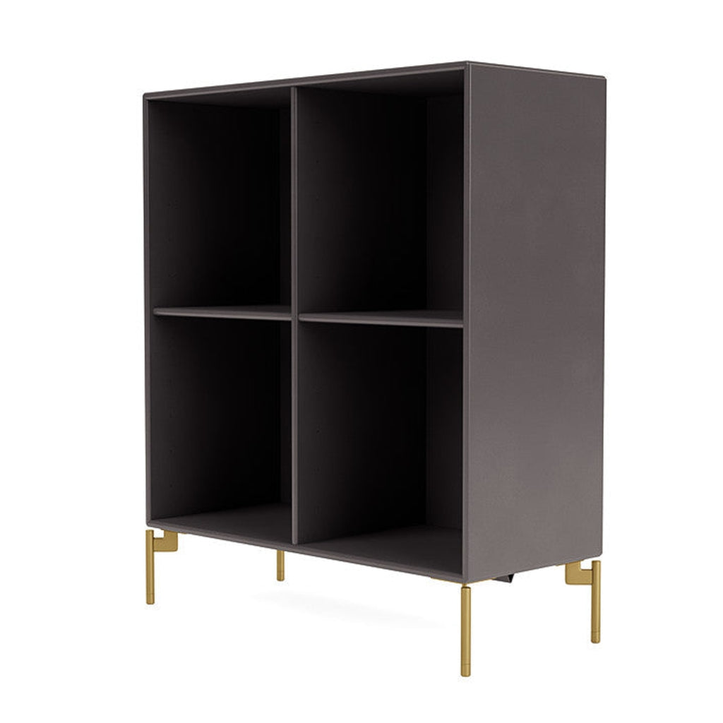 Montana Show Bookcase With Legs, Coffee/Brass