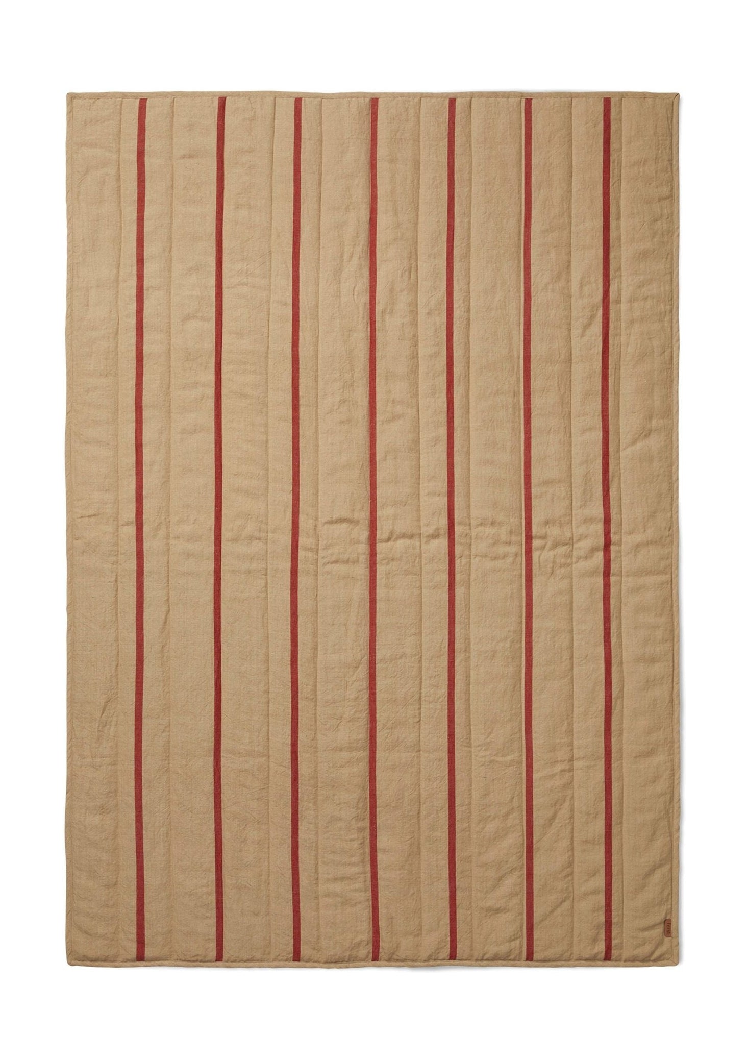 Ferm Living Grand Quilted Blanket, Camel/Red