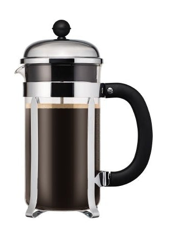 Bodum Chambord French Press Coffee Maker With Soft Grip Handle And Knob Stainless Steel 1 L, 8 Cups