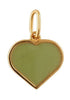 Design Letters Enamel Pendant Big Heart Gold, Crispy Green