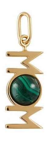 Design Letters Great Mom Pendant 18k Gold Plated, Malachite Green