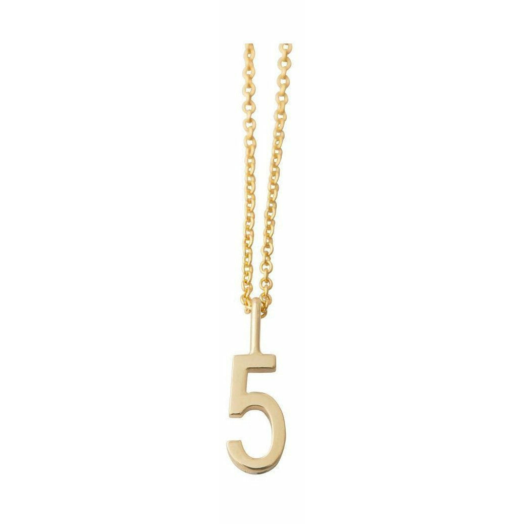 Design Letters Lucky Number Counterpart, Gold, Number 5
