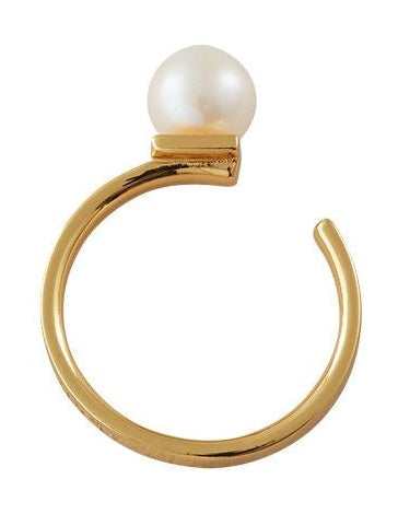 Design Letters Pearl Drop Ring 18k Gold Plated