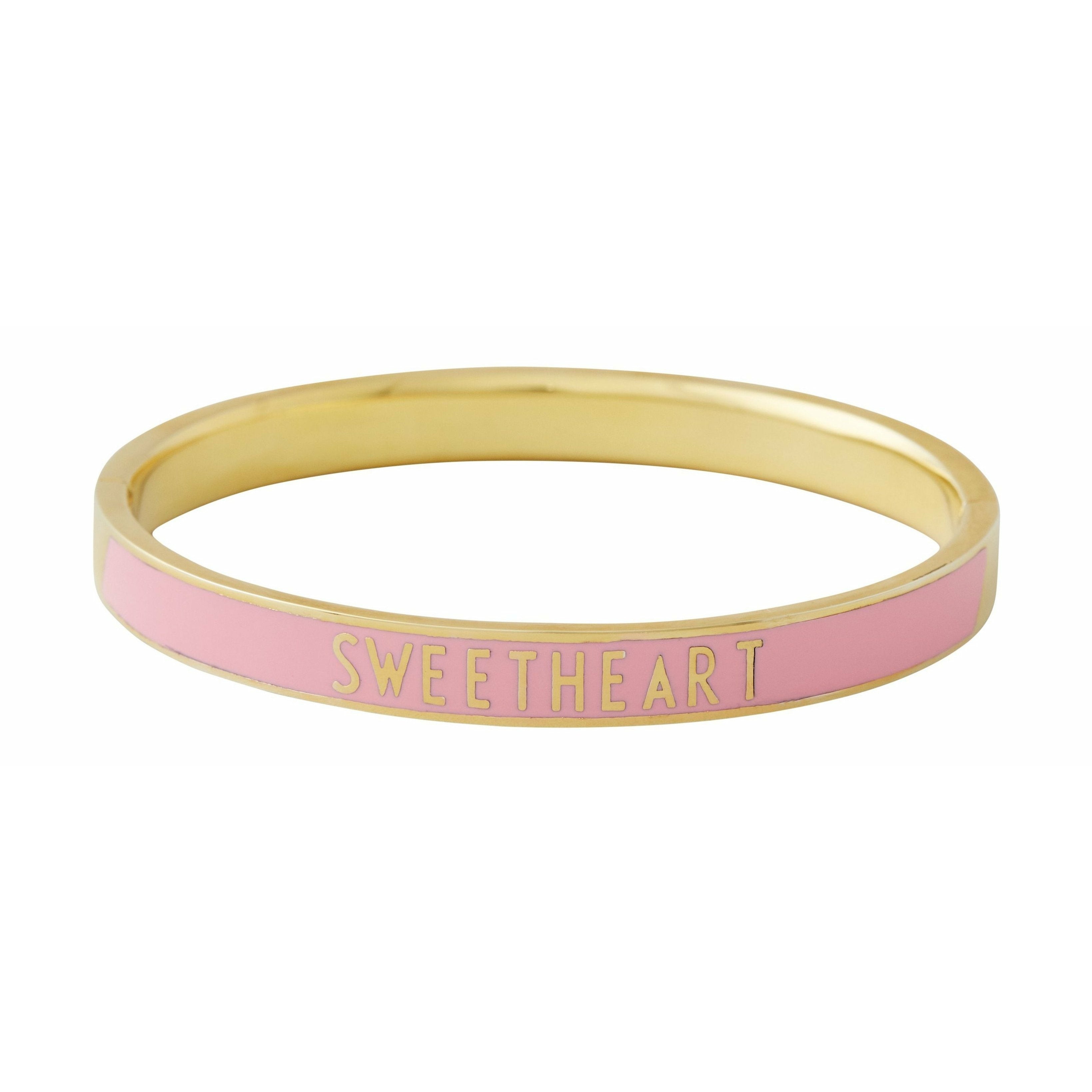 Design Letters Word Candy Bracelet Sweethheart Brass Gold Platted, Pink