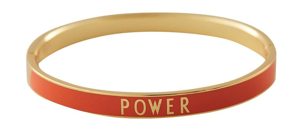 Design Letters Word Candy Bangle Power Brass Gold Platted, Orange