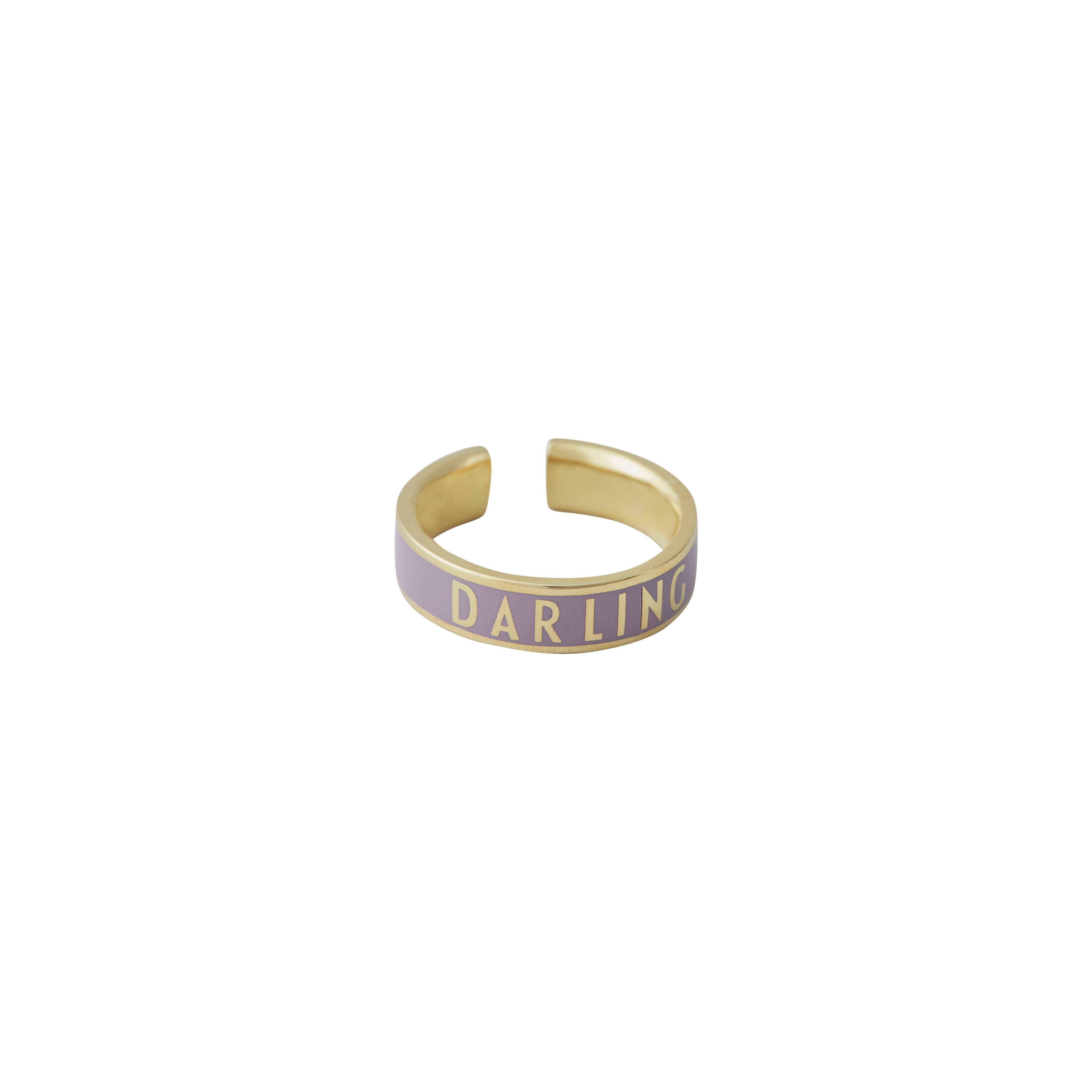 Design Letters Word Candy Ring Darling Brass Gold Plated, Violet