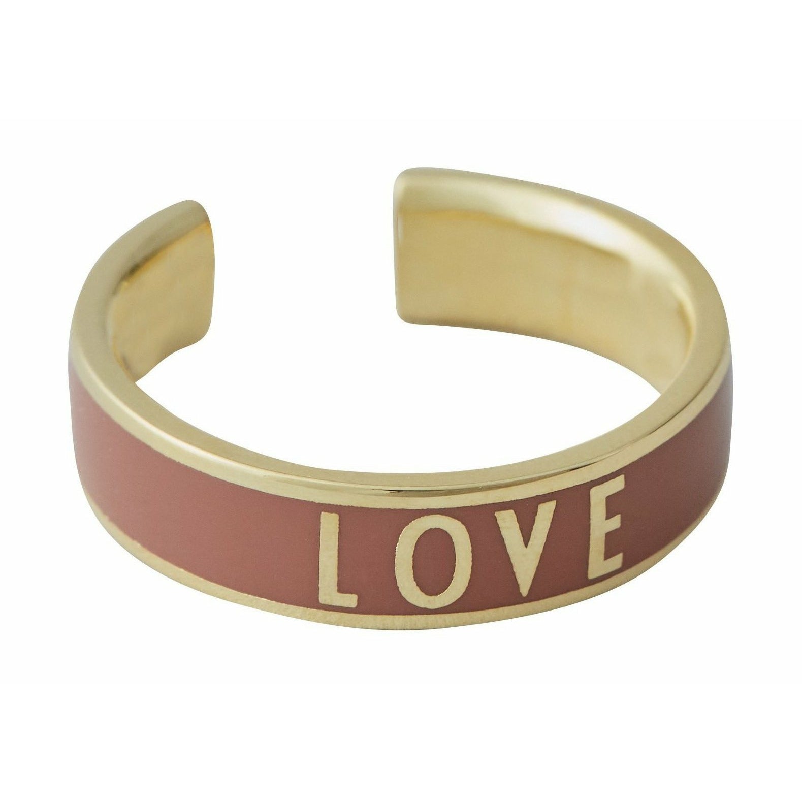 Design Letters Word Candy Ring Love Brass Gold Platted, Red
