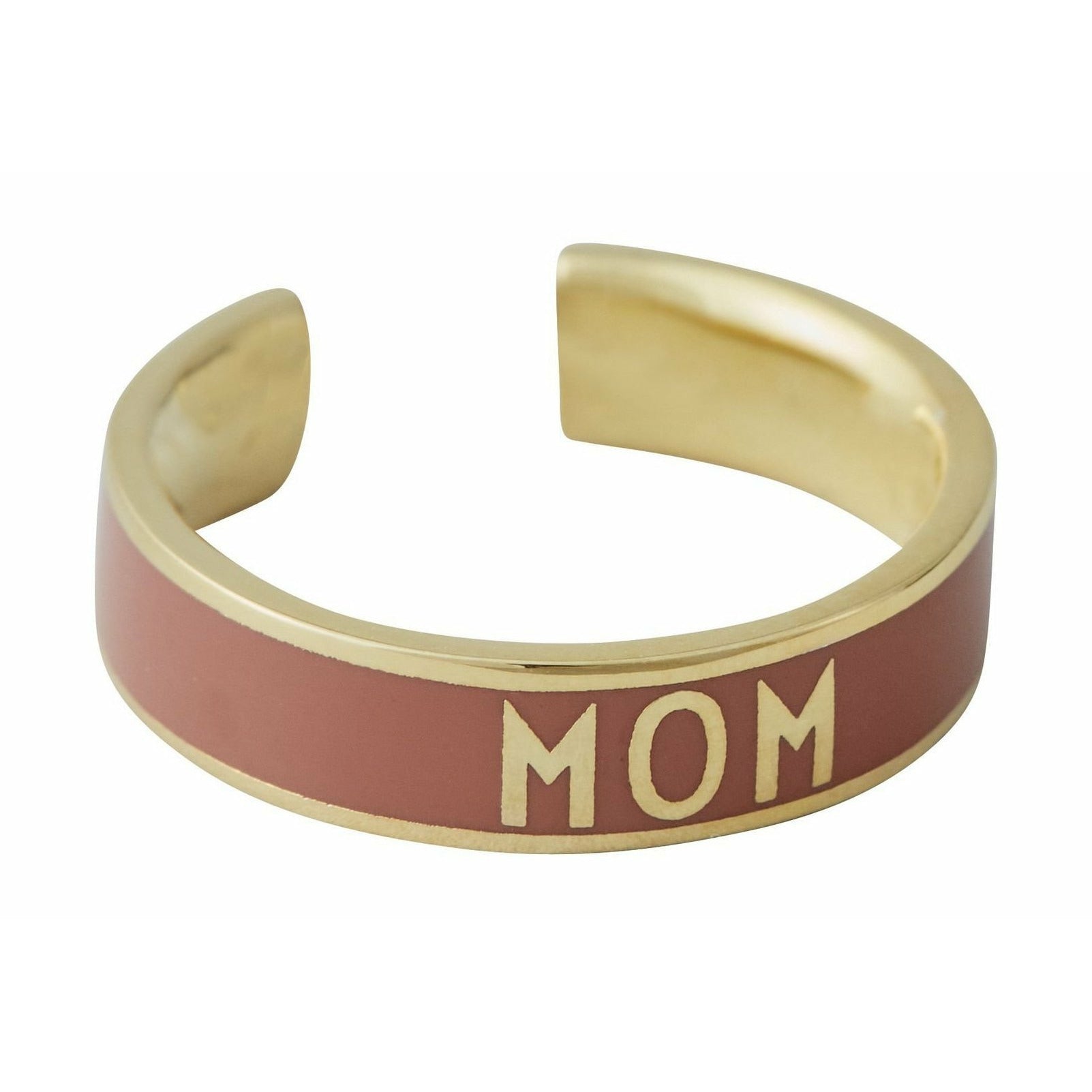 Design Letters Word Candy Ring Mom Brass Gold Platted, Red