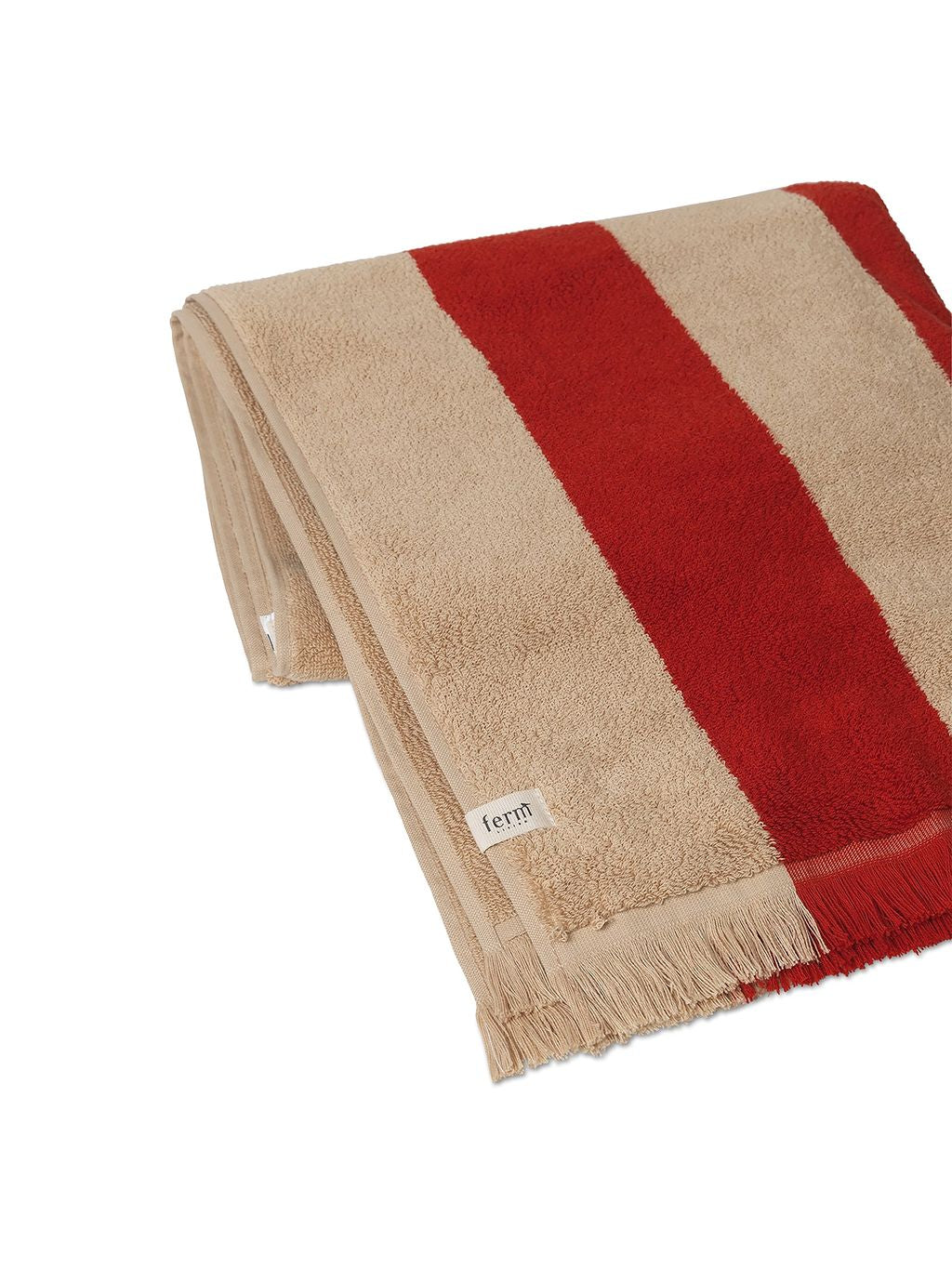 Ferm Living Alee Bath Towel 70x140 Cm, Light Camel/Red