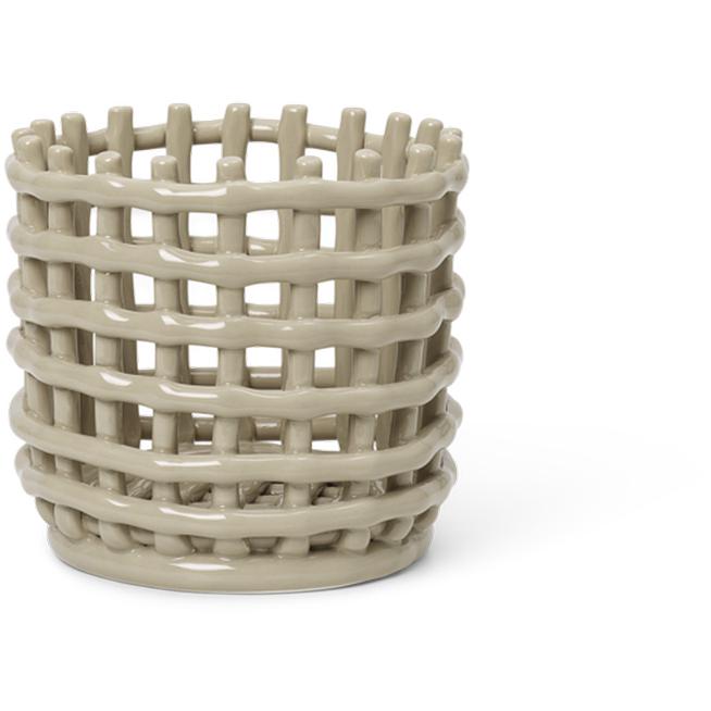 Ferm Living Ceramic Basket ø 16 Cm, Cashmere