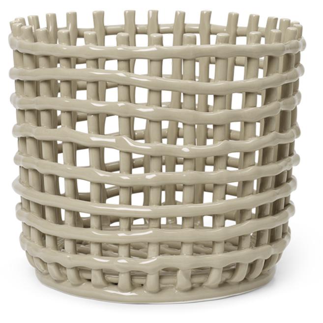 Ferm Living Ceramic Basket ø 23.5 Cm, Cashmere