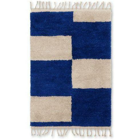 Ferm Living Mara Handknotted Carpet 120x180 Cm, Bright Blue/Off White
