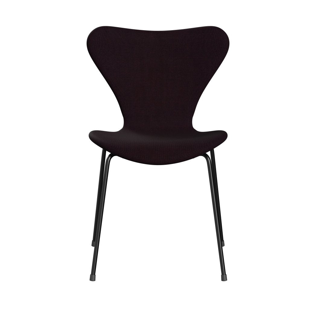 Fritz Hansen 3107 Chair Full Upholstery, Black/Canvas Ocean Violet