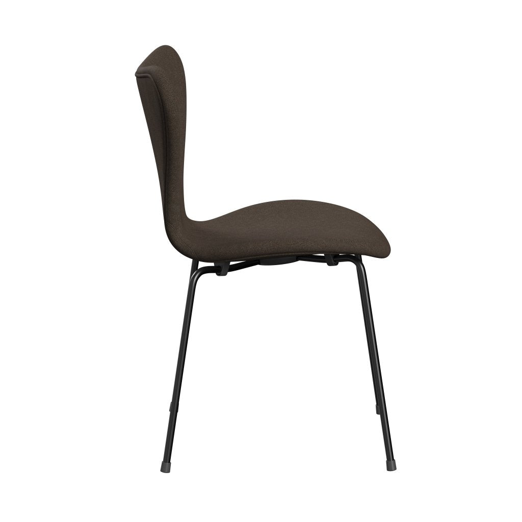 Fritz Hansen 3107 Chair Full Upholstery, Black/Canvas Military Green