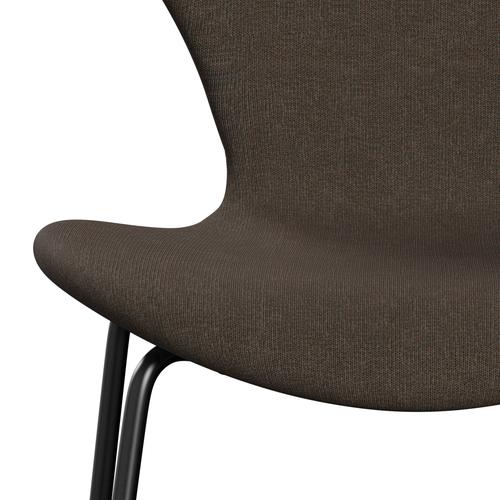 Fritz Hansen 3107 Chair Full Upholstery, Black/Canvas Military Green