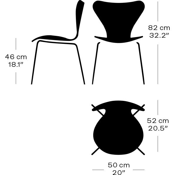 Fritz Hansen 3107 Chair Full Upholstery, Black/Canvas Black Light