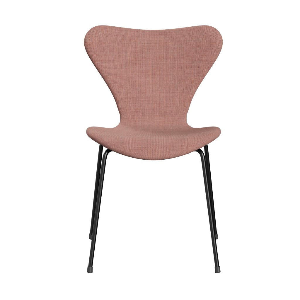 Fritz Hansen 3107 Chair Full Upholstery, Black/Canvas Pale Pink