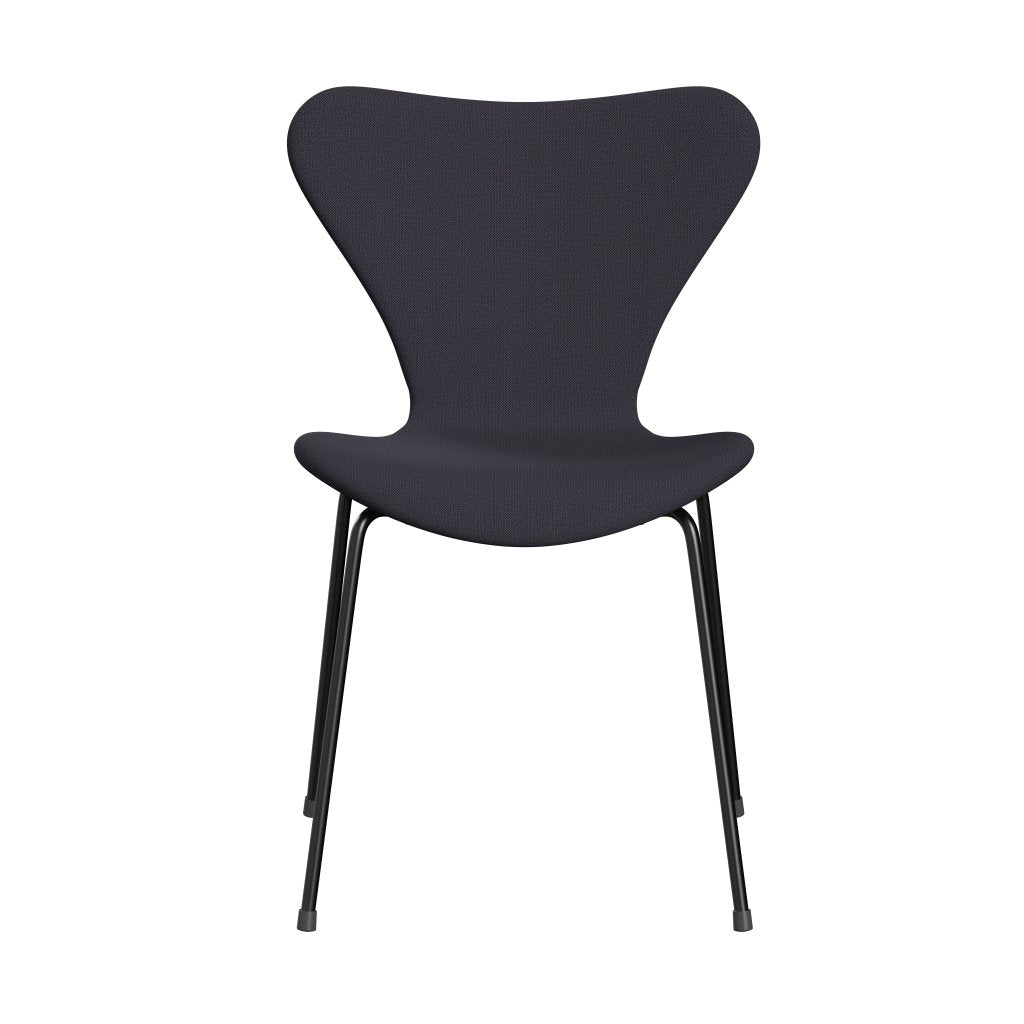 Fritz Hansen 3107 Chair Full Upholstery, Black/Capture Blue Charcoal