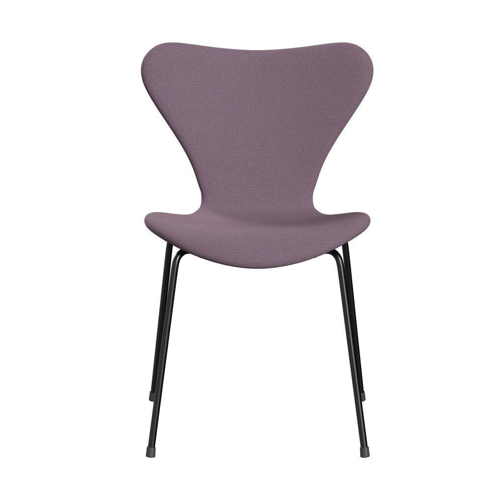 Fritz Hansen 3107 Chair Full Upholstery, Black/Capture Violet/Brown