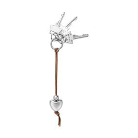 Georg Jensen Heart Key Ring With Leather Strap