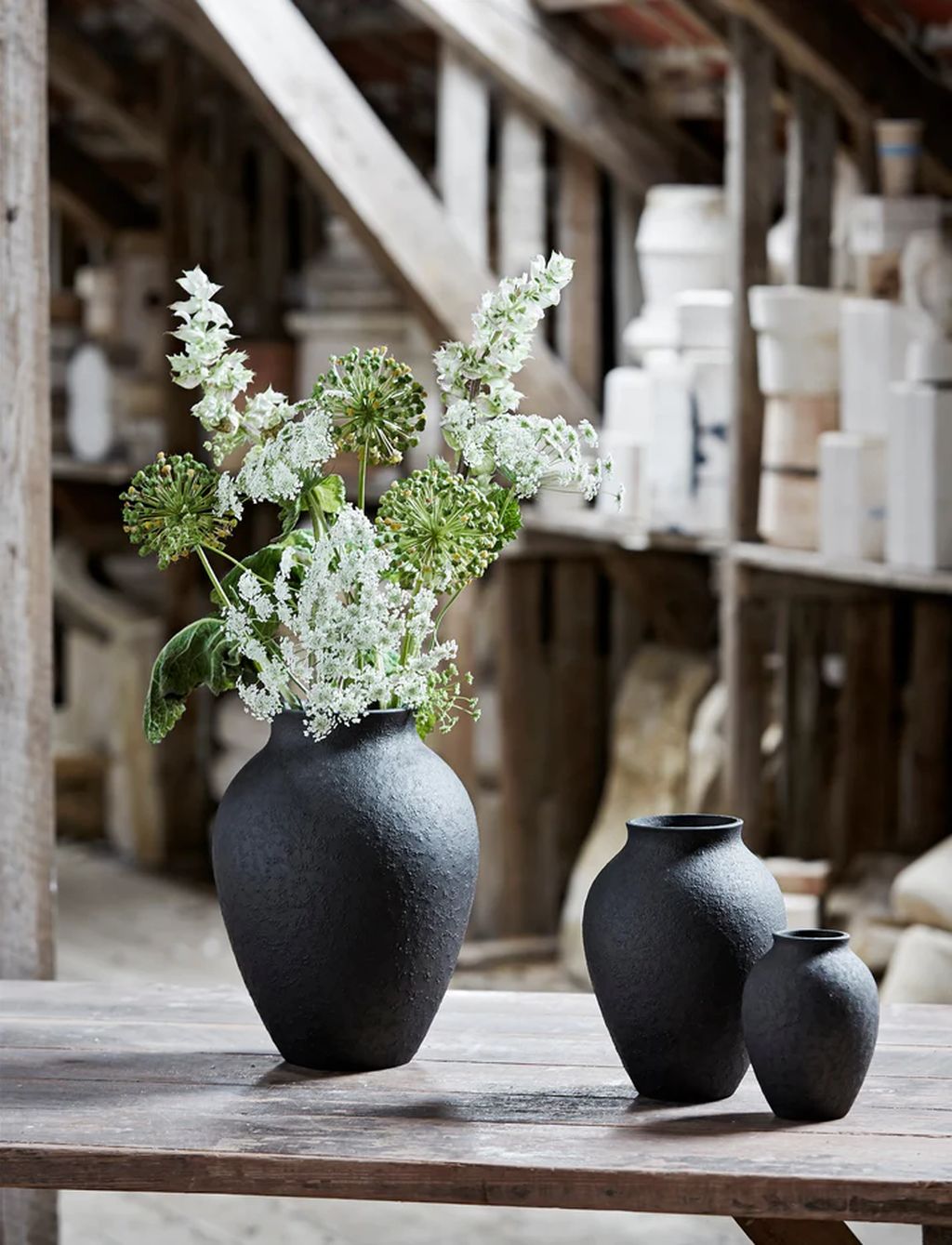 Knabstrup Keramik Vase H 27 Cm, Black