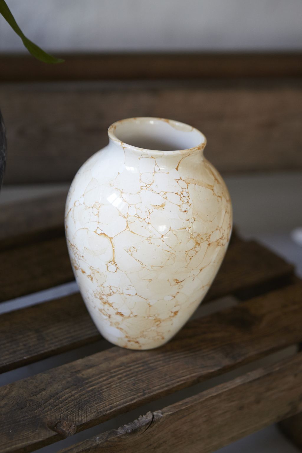 Knabstrup Keramik Vase Natura H 27 Cm, White/Brown