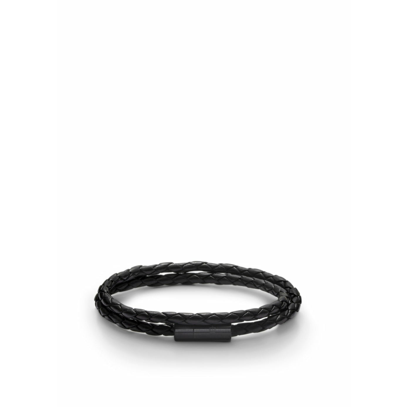 Skultuna Leather Bracelet 4mm Small ø14,5 Cm, Black Titanium