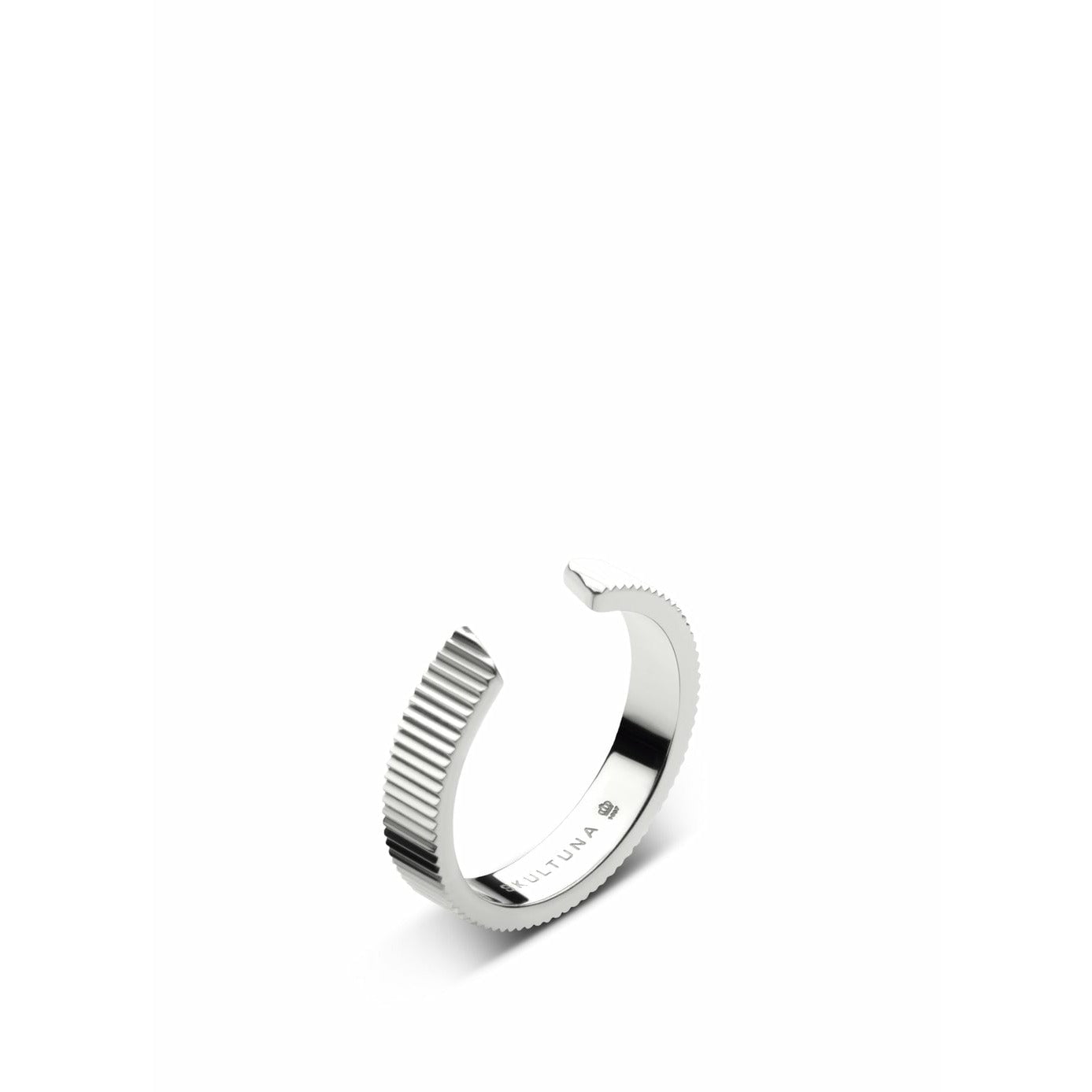 Skultuna Ribbed Ring Medium Small Polished Steel, ø1,6 Cm