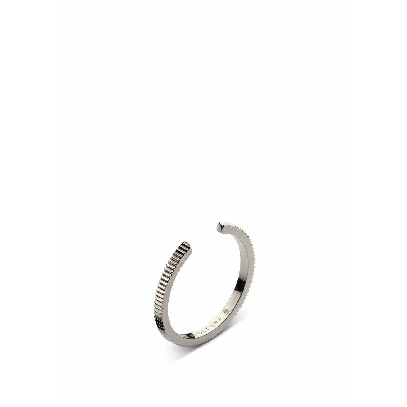 Skultuna Ribbed Thin Ring Medium Polished Steel, ø1,73 Cm