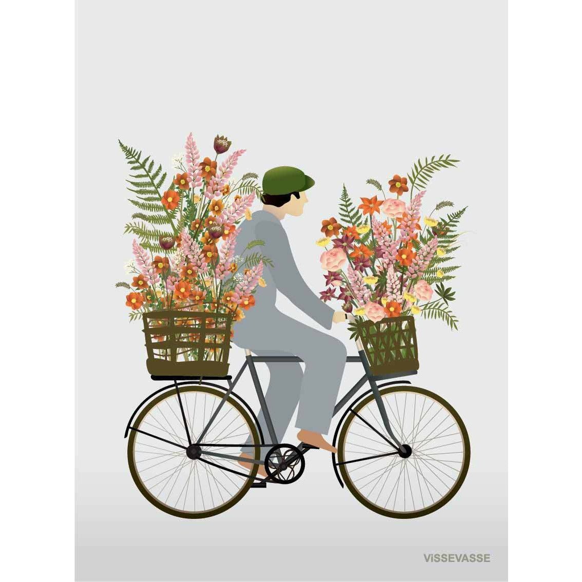 Vissevasse Bicycle With Flowers Card, A7