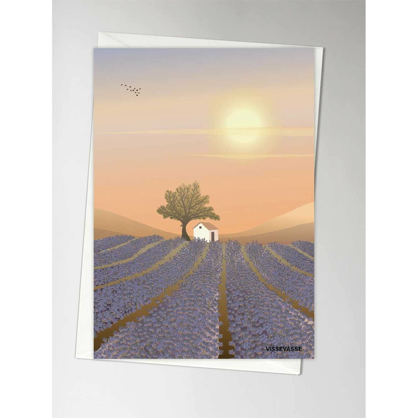 Vissevasse Lavender Field Greeting Card, A6