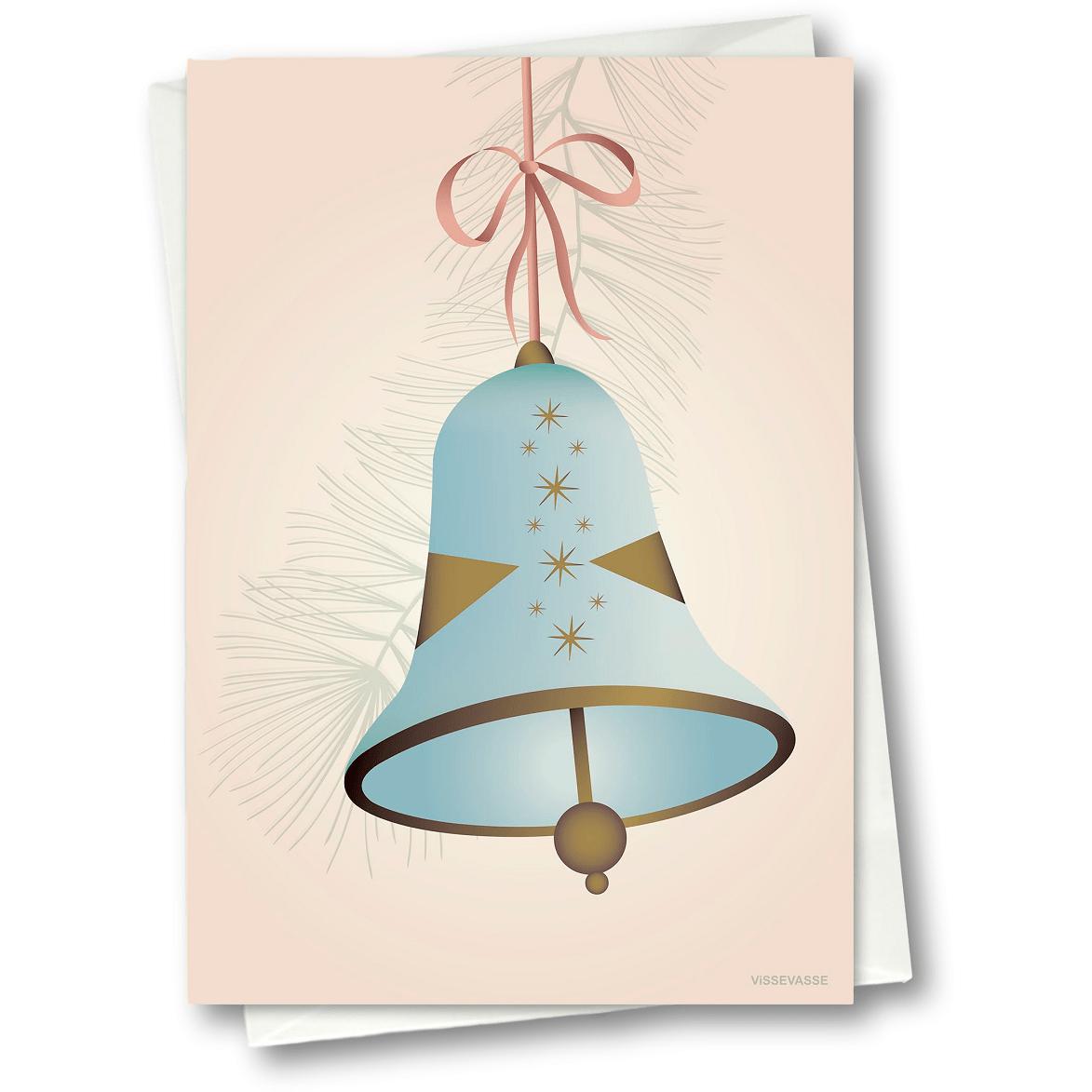 Vissevasse Christmas Bell Greeting Card 15 X21 Cm, Blue